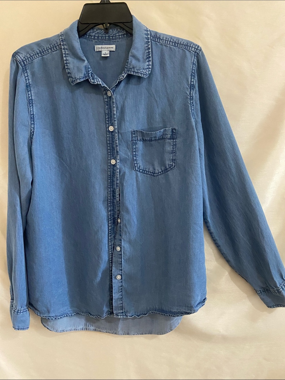 croft & barrow Light Blue Denim-Style Button Shirt